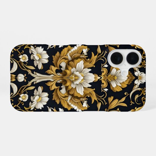 Baroque Floral iPhone 16ケース (裏面横)