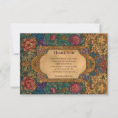 Baroque Floral Mardi Gras Masquerade サンキューカード (正面)