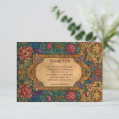 Baroque Floral Mardi Gras Masquerade サンキューカード (スタンド正面)