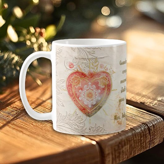 Baroque Floral Sacred Heart Family Heirloom コーヒーマグカップ