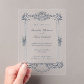 Baroque Frame Elegant Wedding Acrylic Invitation アクリル招待状 (インサイチュ (ポータブル))