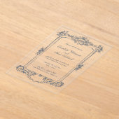 Baroque Frame Elegant Wedding Acrylic Invitation アクリル招待状 (レイダウン)