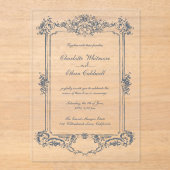 Baroque Frame Elegant Wedding Acrylic Invitation アクリル招待状 (正面)