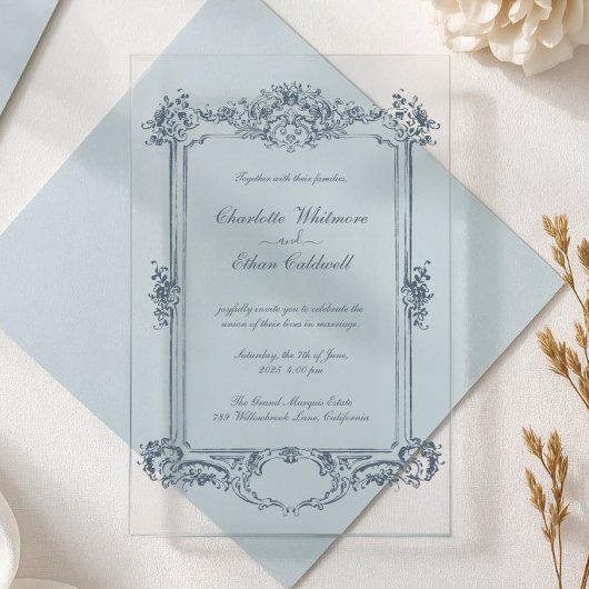 Baroque Frame Elegant Wedding Acrylic Invitation アクリル招待状
