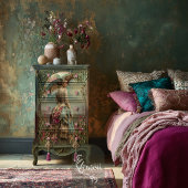 Baroque French Woman, Bird & Floral, Matching Art ラッピングペーパーシート