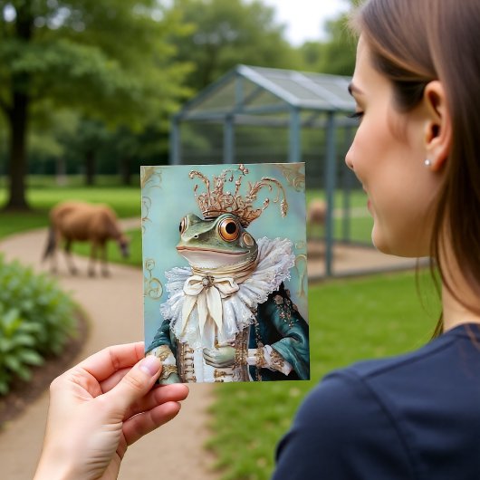 Baroque Frog Royal King Portrait Design ポストカード