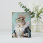 Baroque Frog Royal King Portrait Design ポストカード (スタンド正面)