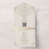 Baroque Gold All In One Wedding Invite + Menu オールインワン招待状 (内側)