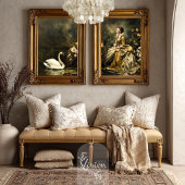 Baroque Gold Damask Lady Swan Portrait Set ラッピングペーパーシート