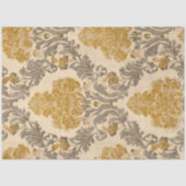 Baroque Gold Grey Damask Repeat Pattern Design 薄葉紙 (正面)