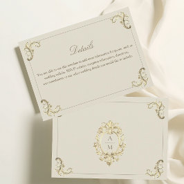 Baroque Gold Monogram Wedding Details エンクロージャーカード
