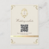 Baroque Gold QR Code Wedding エンクロージャーカード (正面)
