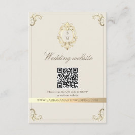 Baroque Gold QR Code Wedding エンクロージャーカード