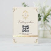 Baroque Gold QR Code Wedding エンクロージャーカード (スタンド正面)