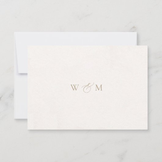 Baroque Ivory Elegant Wedding RSVP Card (裏面)