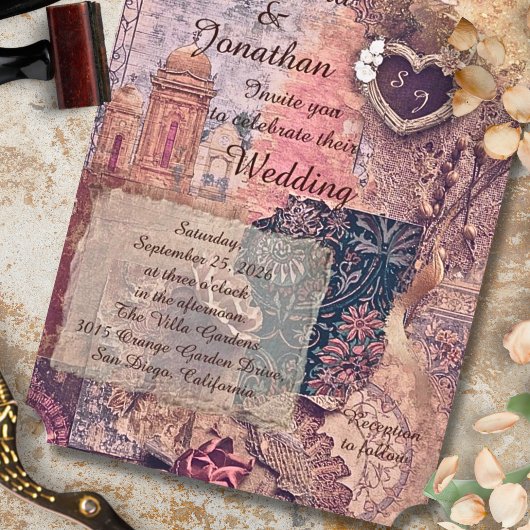 Baroque Lace and Rustic Mexican Romance Wedding 招待状