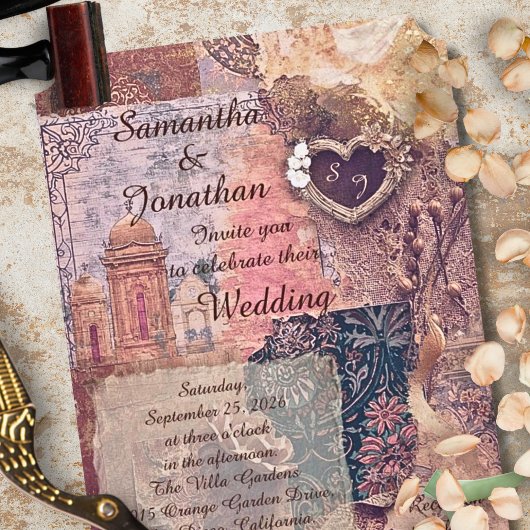 Baroque Lace and Rustic Mexican Romance Wedding 招待状