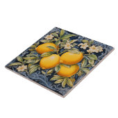 Baroque Lemon Botanical Ceramic Tile with Scrolls タイル (側面)