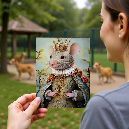 Baroque Mouse Royal King Portrait Design ポストカード