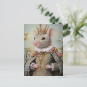 Baroque Mouse Royal King Portrait Design ポストカード (スタンド正面)