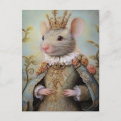 Baroque Mouse Royal King Portrait Design ポストカード (正面)