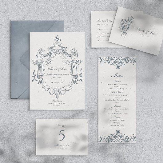 Baroque Ornament Elegant Wedding Menu メニュー