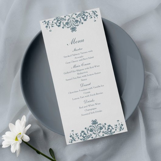 Baroque Ornament Elegant Wedding Menu メニュー