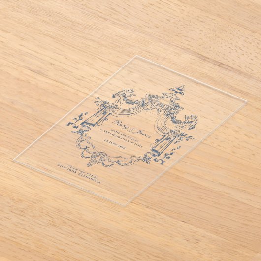 Baroque Ornament Wedding Acrylic Invitation アクリル招待状 (レイダウン)