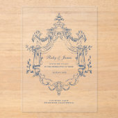Baroque Ornament Wedding Acrylic Invitation アクリル招待状 (正面)