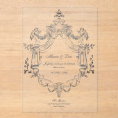 Baroque Ornament Wedding Acrylic Invitation アクリル招待状 (正面)