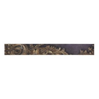 Baroque Ornate Gold and Midnight Purple Ribbon グログランリボン