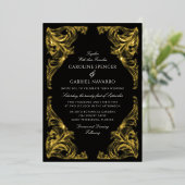 Baroque Ornate Romantic Wedding 箔招待状 (立ち正面)