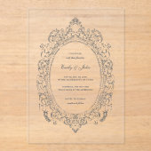 Baroque Oval Frame Wedding Acrylic Invitation アクリル招待状 (正面)