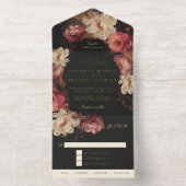 Baroque Painted Floral Wedding Foil オールインワン招待状 (内側)