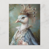 Baroque Peacock Royal Portrait Design ポストカード (正面)