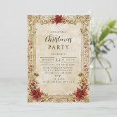 Baroque Poinsettia Elegance Christmas 招待状 (スタンド正面)