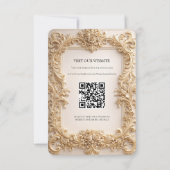 Baroque QR Code Details Wedding Enclosure Card 招待状 (裏面)