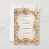 Baroque QR Code Details Wedding Enclosure Card 招待状 (正面)