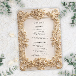 Baroque QR Code Details Wedding Enclosure Card 招待状