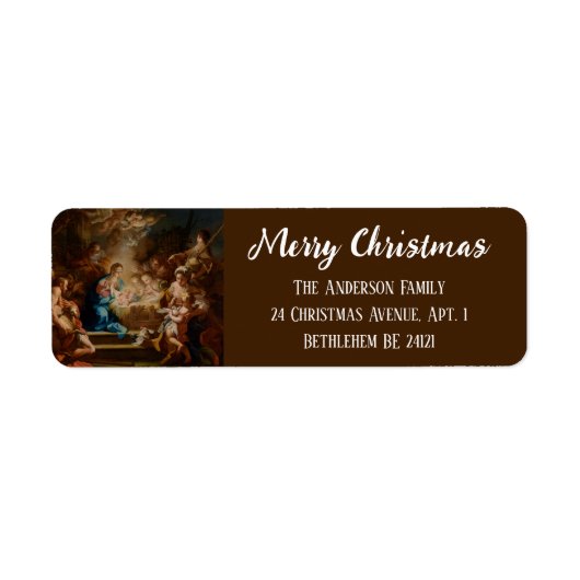 Baroque Religious Christian Christmas Nativity ラベル (正面)
