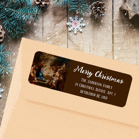 Baroque Religious Christian Christmas Nativity ラベル