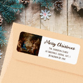 Baroque Religious Elegant Merry Christmas Nativity ラベル