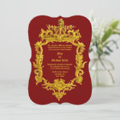 Baroque Rococo 18th Century Color Dragon Border 招待状 (スタンド正面)