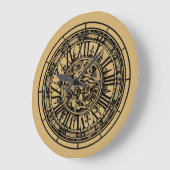 Baroque Rococo ca. 1703 Print Template ラージ壁時計 (傾斜)