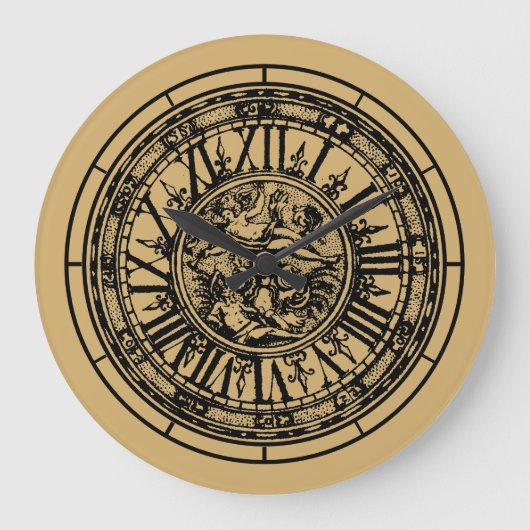 Baroque Rococo ca. 1703 Print Template ラージ壁時計 (正面)