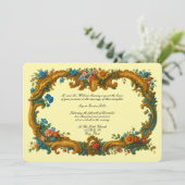 Baroque Rococo Color Floral Border 招待状 (スタンド正面)