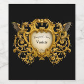 Baroque Rococo Dragon Cartouche ワインラベル (シングルラベル)