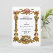 Baroque Rococo Pedestal Color Frame Wedding 招待状 (スタンド正面)