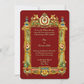 Baroque Rococo Rocaille Griffins Frame Wedding 招待状 (正面)