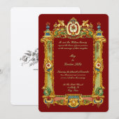 Baroque Rococo Rocaille Griffins Frame Wedding 招待状 (正面/裏面)